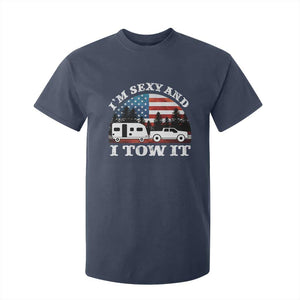 Funny Camping RV Camper Truck T Shirt For Kid I Am Sexy And I Tow It TS14 Navy Print Your Wear