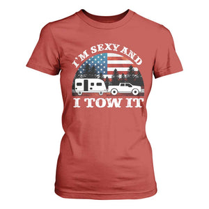 Funny Camping RV Camper Truck T Shirt For Women I Am Sexy And I Tow It TS14 Red Print Your Wear