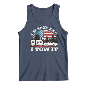 Funny Camping RV Camper Truck Tank Top I Am Sexy And I Tow It TS14 Navy Print Your Wear