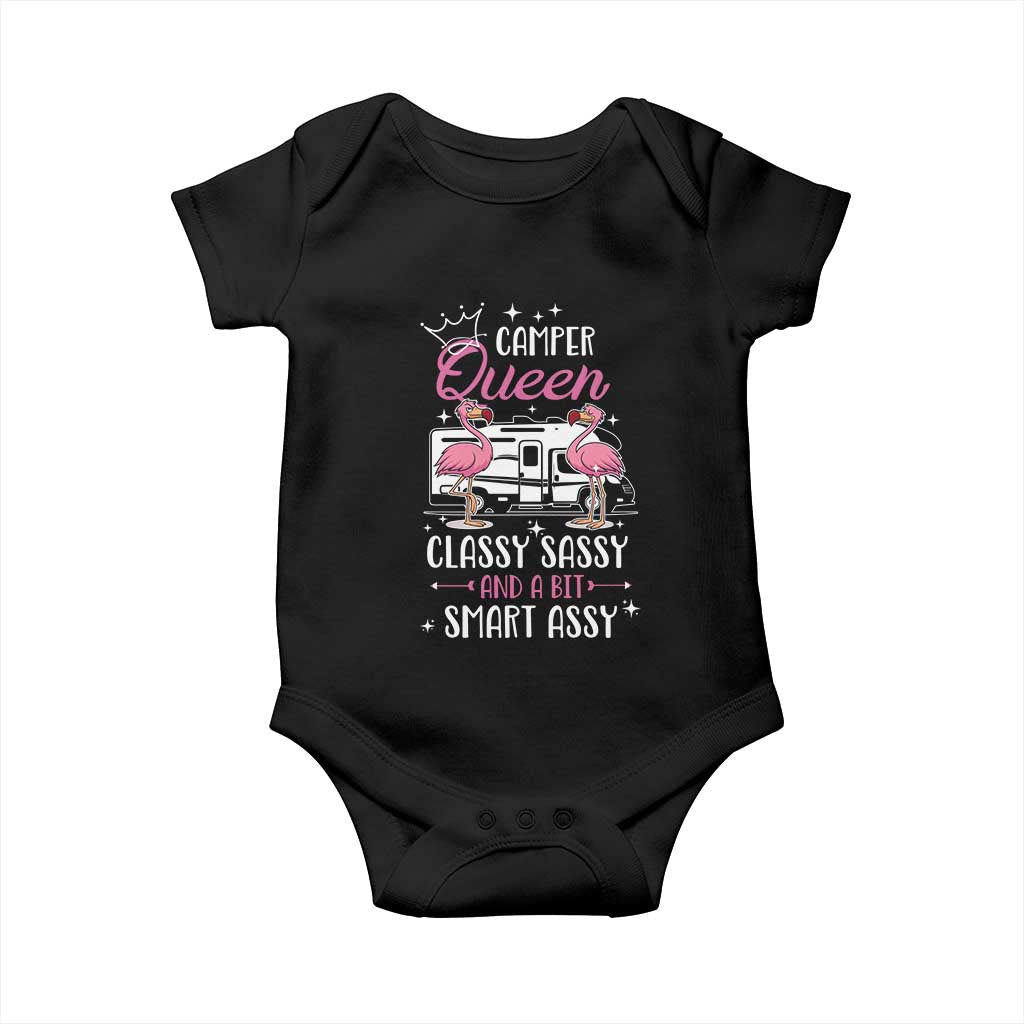 Funny Camping RV Baby Onesie Camper Queen Classy Sassy And A Bit Smart Assy TS14 Black Print Your Wear