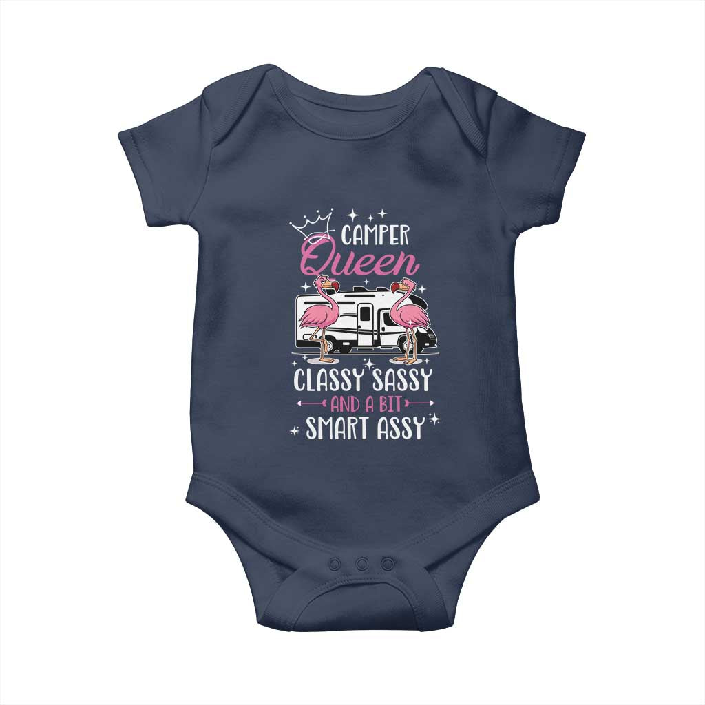 Funny Camping RV Baby Onesie Camper Queen Classy Sassy And A Bit Smart Assy TS14 Navy Print Your Wear
