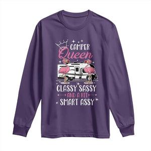 Funny Camping RV Long Sleeve Shirt Camper Queen Classy Sassy And A Bit Smart Assy TS14 Purple Print Your Wear