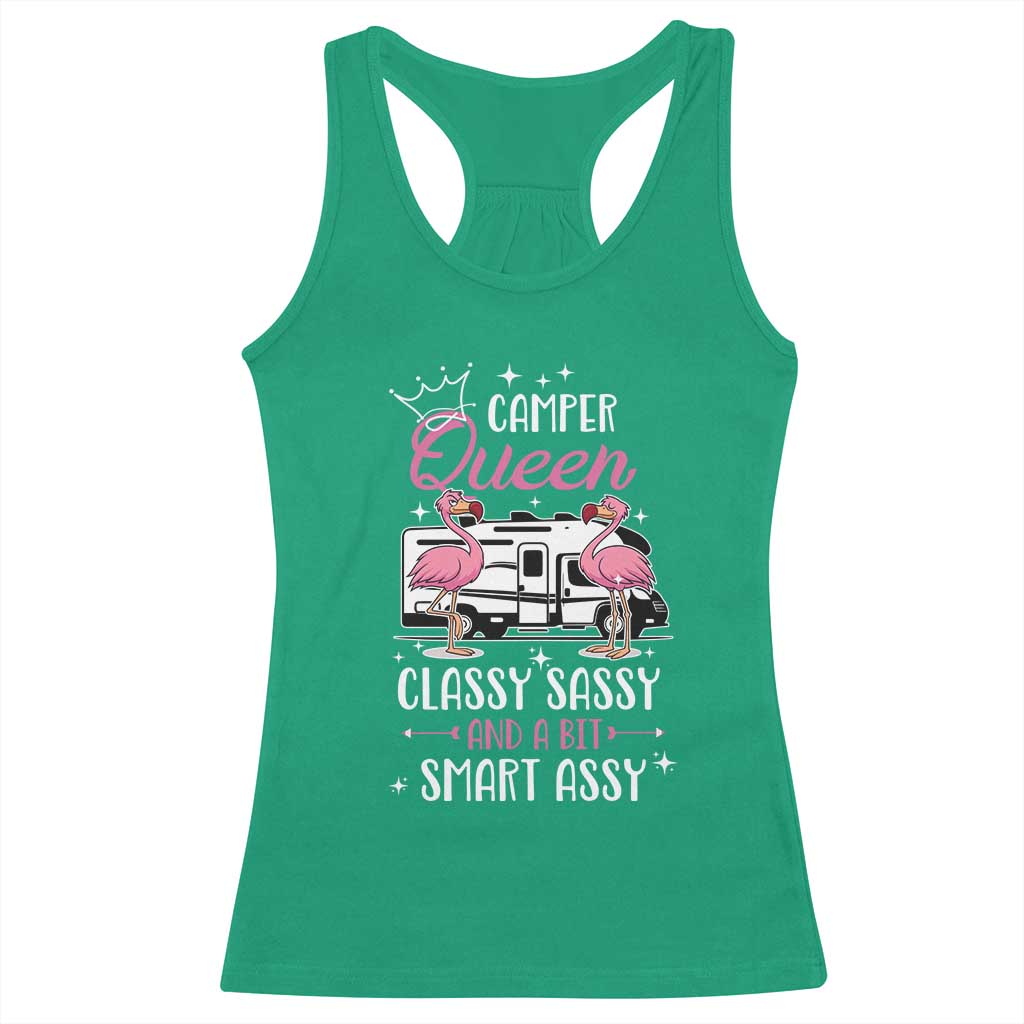 Funny Camping RV Racerback Tank Top Camper Queen Classy Sassy And A Bit Smart Assy TS14 Irish Green Print Your Wear