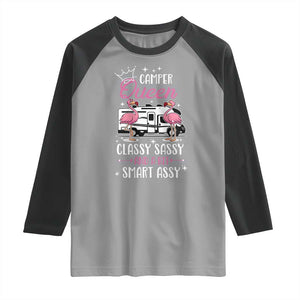 Funny Camping RV Raglan Shirt Camper Queen Classy Sassy And A Bit Smart Assy TS14 Sport Gray Black Print Your Wear