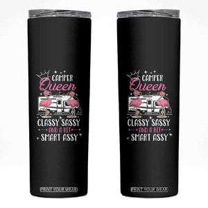 Funny Camping RV Skinny Tumbler Camper Queen Classy Sassy And A Bit Smart Assy TS14 Black Print Your Wear