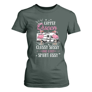 Funny Camping RV T Shirt For Women Camper Queen Classy Sassy And A Bit Smart Assy TS14 Dark Forest Green Print Your Wear