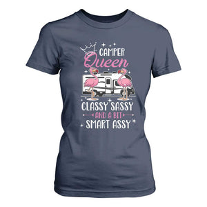 Funny Camping RV T Shirt For Women Camper Queen Classy Sassy And A Bit Smart Assy TS14 Navy Print Your Wear