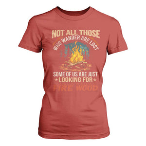 Funny Camping T Shirt For Women Not All Those Who Wander Are Lost TS14 Red Print Your Wear