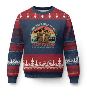 Funny Camping Ugly Christmas Sweater You Do Not Have To Be Crazy To Camp With Us TS14 Navy Red Print Your Wear