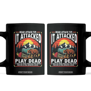 Funny Camping Hiking Sarcastic Coffee Mug Bear Attack Tip TS14 Black Print Your Wear