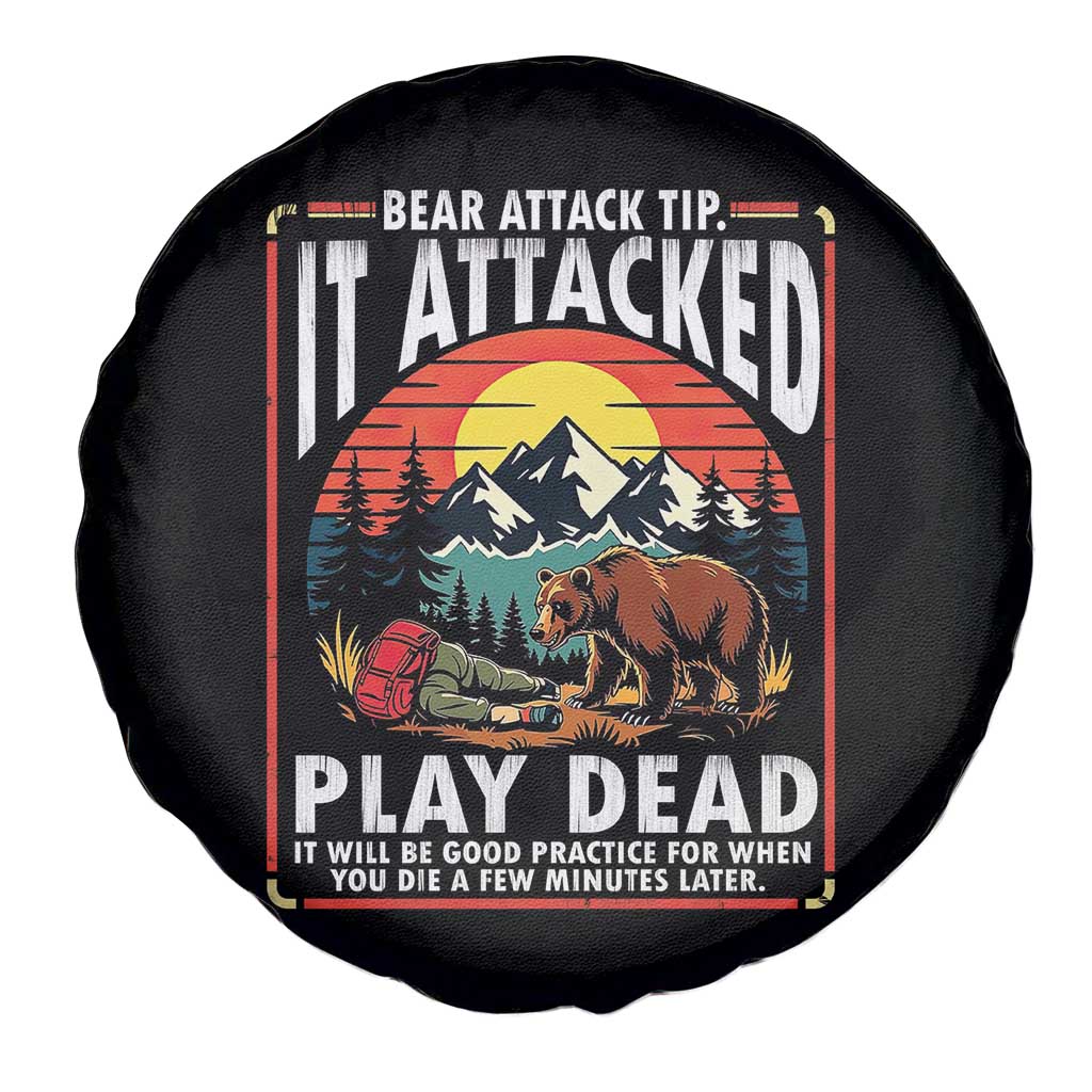 Funny Camping Hiking Sarcastic Spare Tire Cover Bear Attack Tip TS14 Print Your Wear