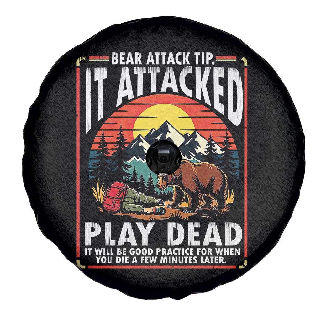 Funny Camping Hiking Sarcastic Spare Tire Cover Bear Attack Tip TS14 Print Your Wear