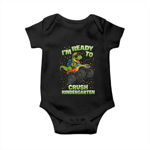 Back To School Boy Dinosaur Baby Onesie I Am Ready To Crush Kindergarten TS14 Black Print Your Wear