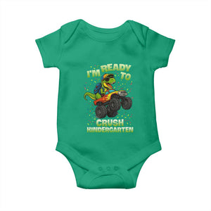 Back To School Boy Dinosaur Baby Onesie I Am Ready To Crush Kindergarten TS14 Irish Green Print Your Wear