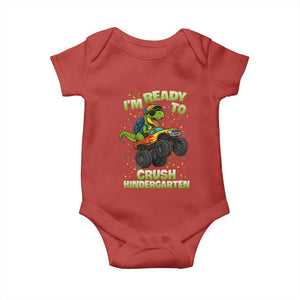 Back To School Boy Dinosaur Baby Onesie I Am Ready To Crush Kindergarten TS14 Red Print Your Wear