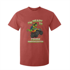 Back To School Boy Dinosaur T Shirt For Kid I Am Ready To Crush Kindergarten TS14 Red Print Your Wear