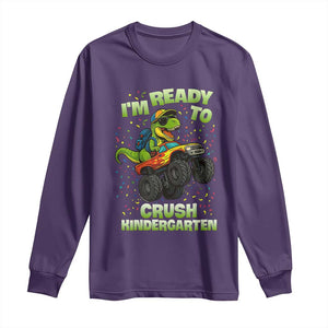 Back To School Boy Dinosaur Long Sleeve Shirt I Am Ready To Crush Kindergarten TS14 Purple Print Your Wear