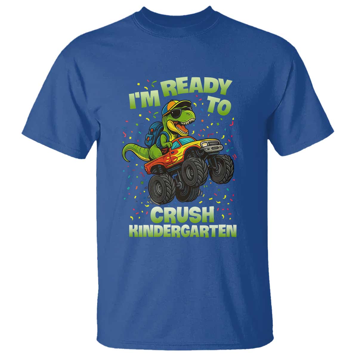 Back To School Boy Dinosaur T Shirt I Am Ready To Crush Kindergarten TS14 Royal Blue Print Your Wear