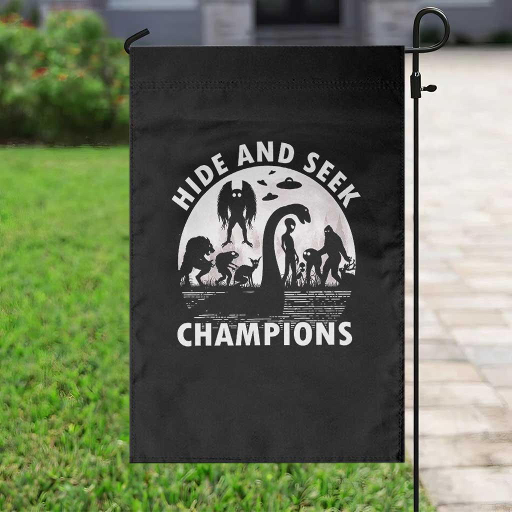 Hide And Seek Champions Garden Flag Funny Cryptid Cryptozoology TS14 Print Your Wear