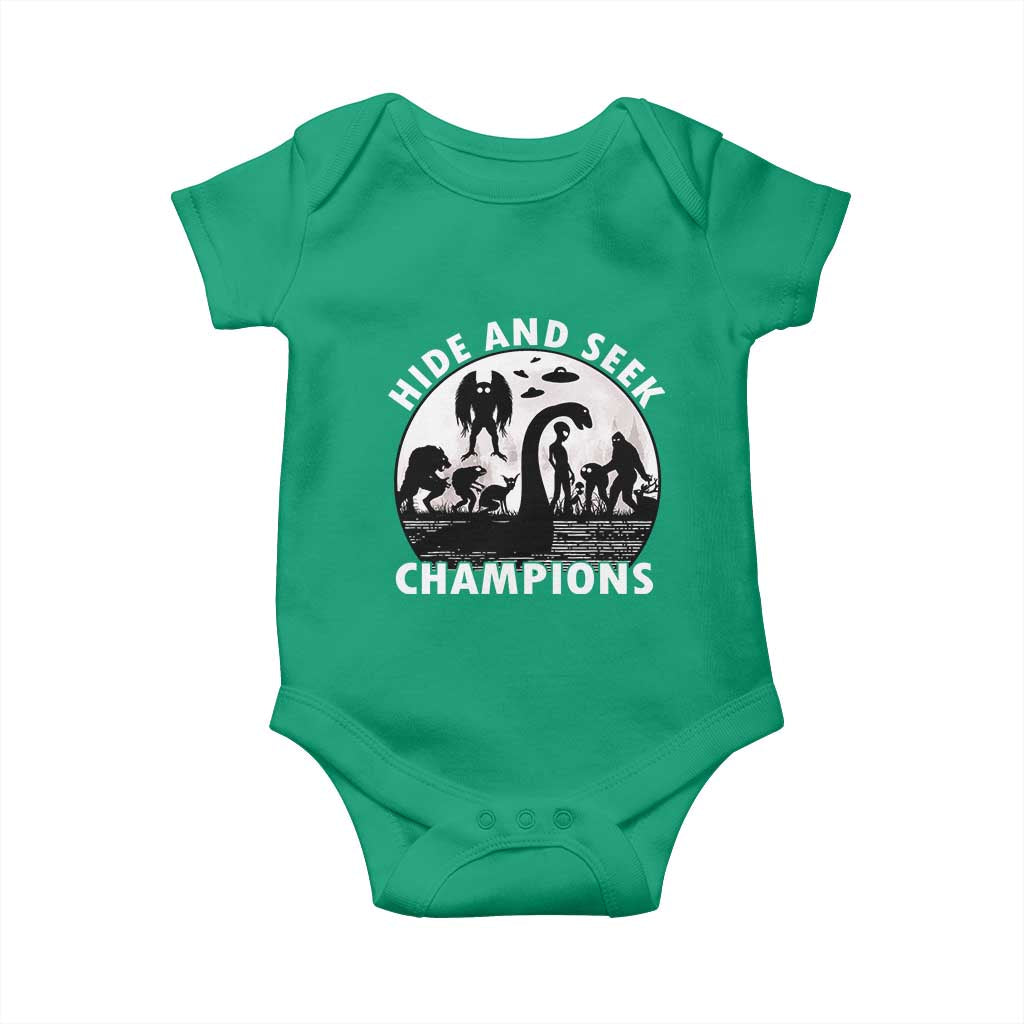 Hide And Seek Champions Baby Onesie Funny Cryptid Cryptozoology TS14 Irish Green Print Your Wear