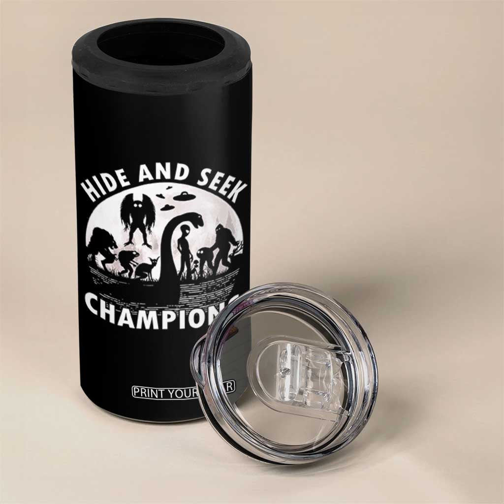Hide And Seek Champions 4 in 1 Can Cooler Tumbler Funny Cryptid Cryptozoology TS14 Print Your Wear