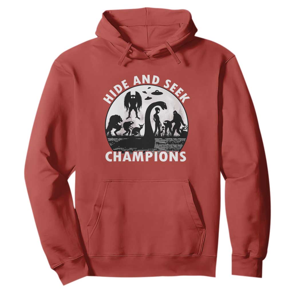 Hide And Seek Champions Hoodie Funny Cryptid Cryptozoology TS14 Red Print Your Wear