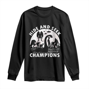 Hide And Seek Champions Long Sleeve Shirt Funny Cryptid Cryptozoology TS14 Black Print Your Wear