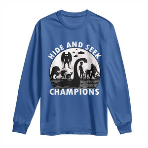 Hide And Seek Champions Long Sleeve Shirt Funny Cryptid Cryptozoology TS14 Royal Blue Print Your Wear