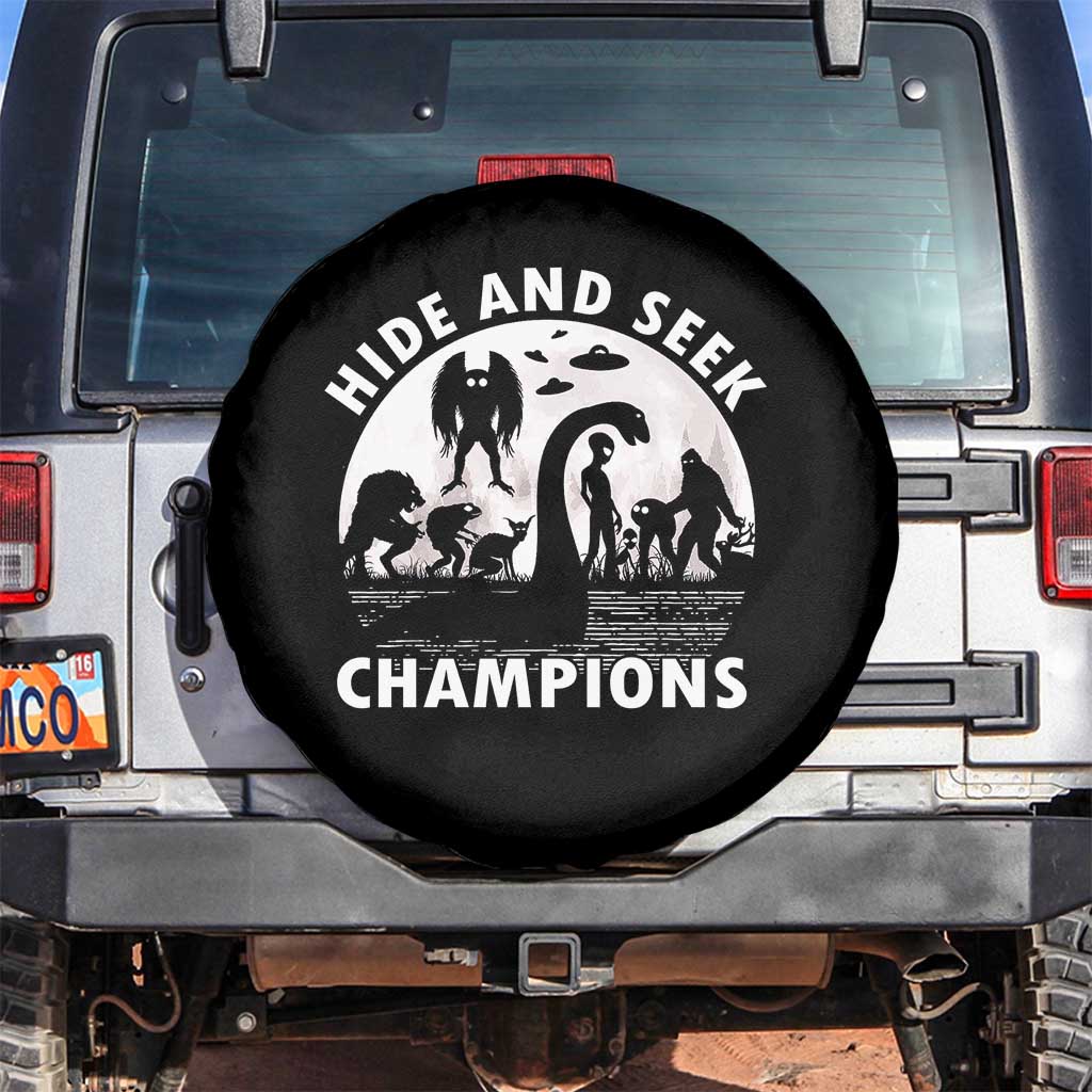 Hide And Seek Champions Spare Tire Cover Funny Cryptid Cryptozoology TS14 No hole Black Print Your Wear