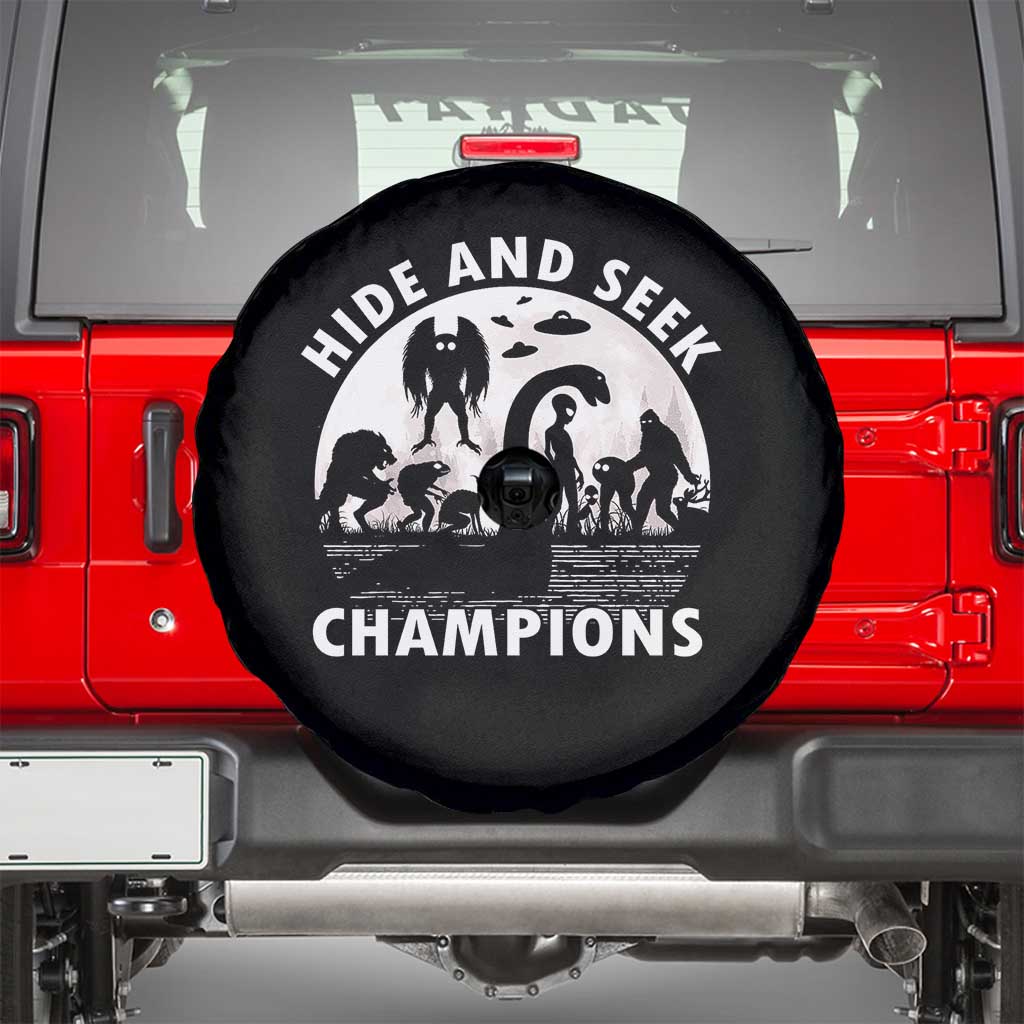 Hide And Seek Champions Spare Tire Cover Funny Cryptid Cryptozoology TS14 Black Print Your Wear