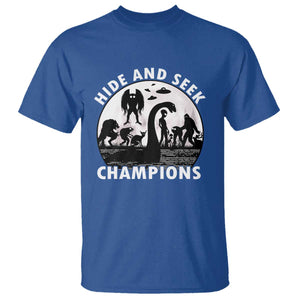 Hide And Seek Champions T Shirt Funny Cryptid Cryptozoology TS14 Royal Blue Print Your Wear