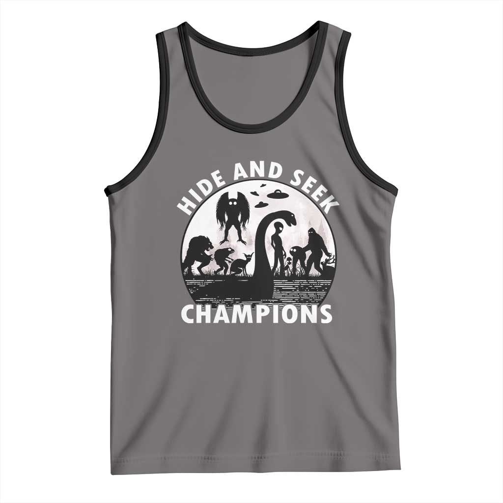 Hide And Seek Champions Tank Top Funny Cryptid Cryptozoology TS14 Deep Heather Black Print Your Wear