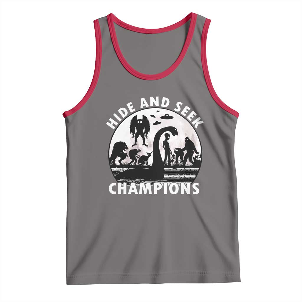 Hide And Seek Champions Tank Top Funny Cryptid Cryptozoology TS14 Deep Heather Red Print Your Wear