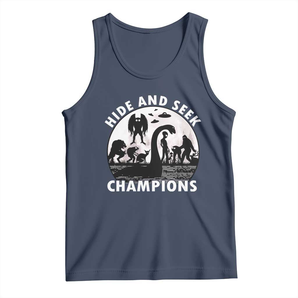 Hide And Seek Champions Tank Top Funny Cryptid Cryptozoology TS14 Navy Print Your Wear