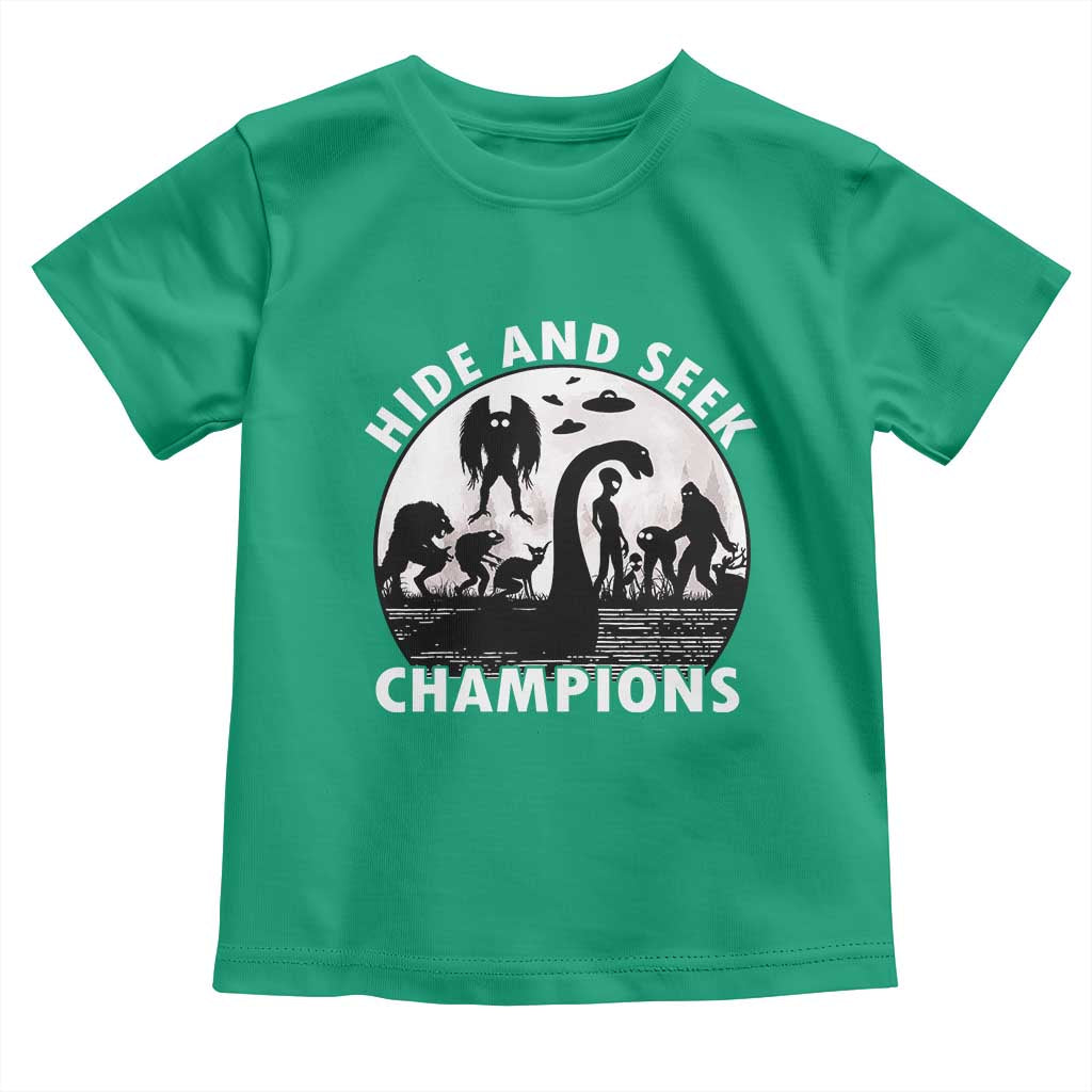 Hide And Seek Champions Toddler T Shirt Funny Cryptid Cryptozoology TS14 Irish Green Print Your Wear