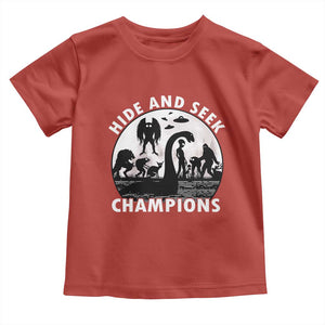Hide And Seek Champions Toddler T Shirt Funny Cryptid Cryptozoology TS14 Red Print Your Wear