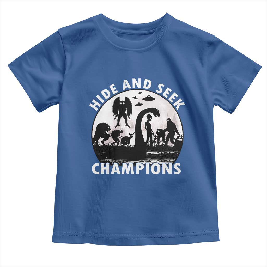 Hide And Seek Champions Toddler T Shirt Funny Cryptid Cryptozoology TS14 Royal Blue Print Your Wear