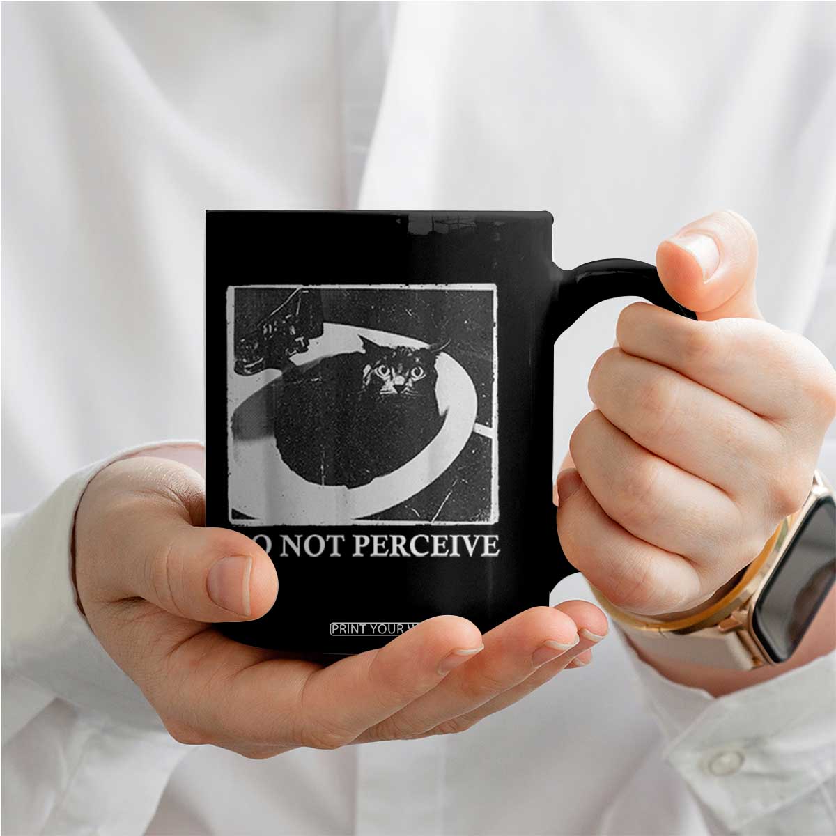 Do Not Perceive Me Funny Meme Cat Lover Coffee Mug Funny Cat Sarcstic Meme