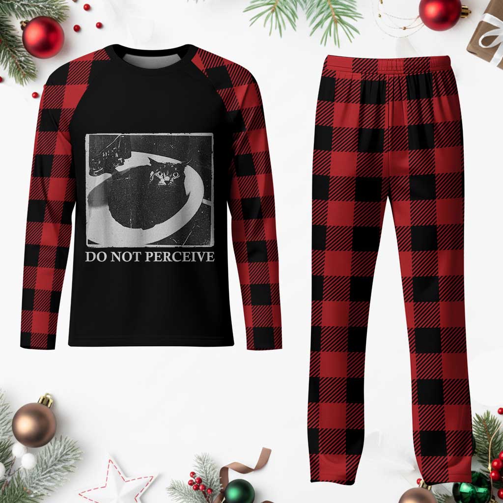 Do Not Perceive Me Funny Meme Cat Lover Plaid Pajama Set Funny Cat Sarcstic Meme