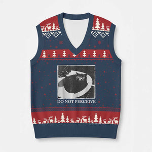 Do Not Perceive Me Funny Meme Cat Lover V-Neck Knit Sweater Vest Funny Cat Sarcstic Meme
