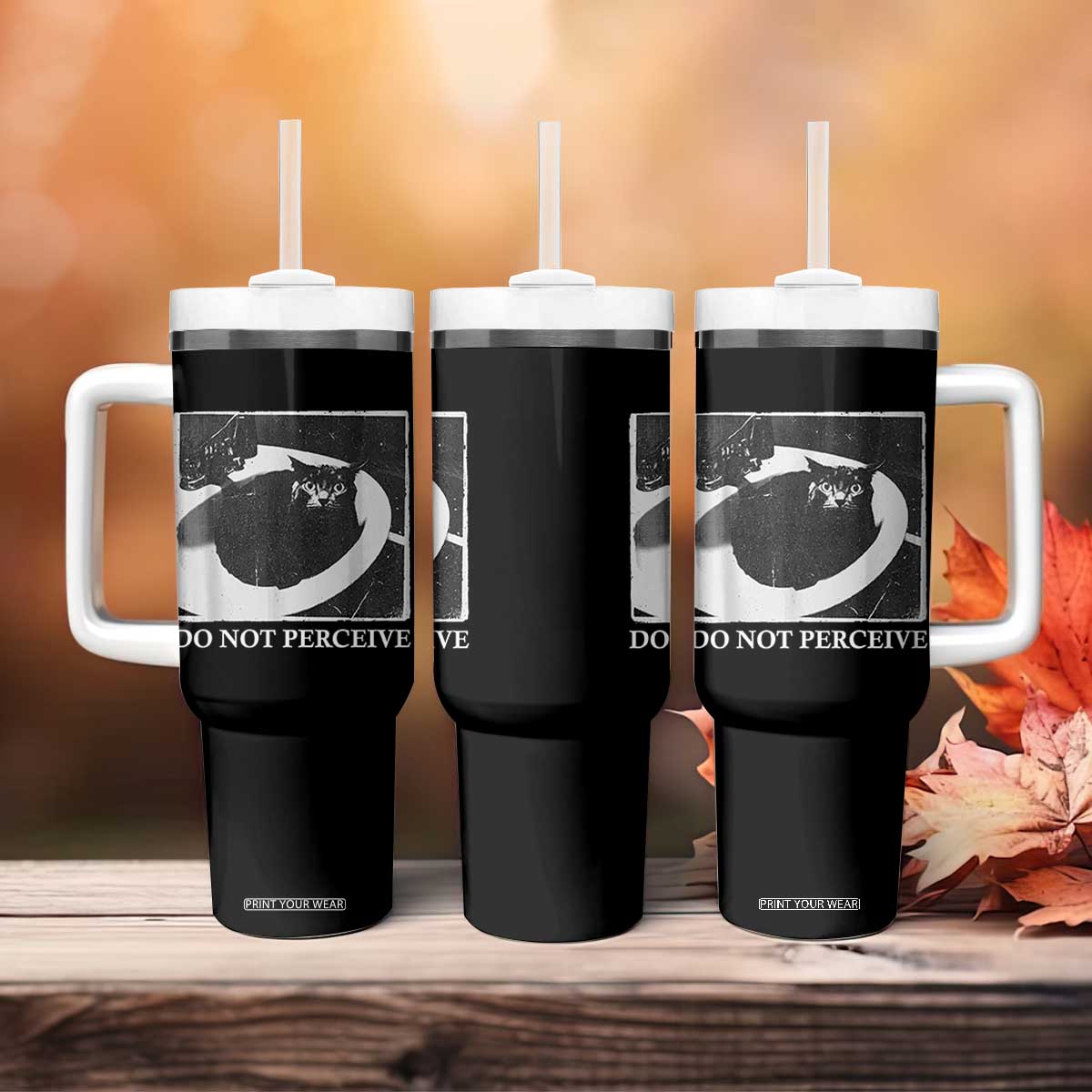 Do Not Perceive Me Funny Meme Cat Lover Tumbler With Handle Funny Cat Sarcstic Meme