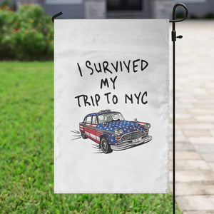 I Survived My Trip to NYC Garden Flag Funny New York City USA Flag Taxi Meme Gift