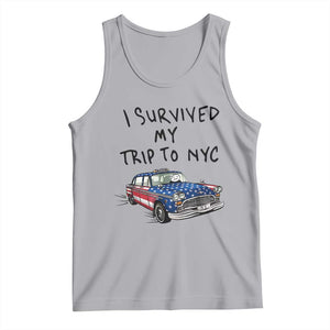 I Survived My Trip to NYC Tank Top Funny New York City USA Flag Taxi Meme Gift