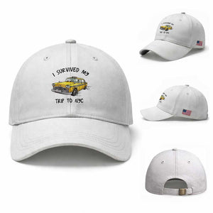 I Survived My Trip to NYC Baseball Cap Funny New York City Yellow Taxi Meme Gift