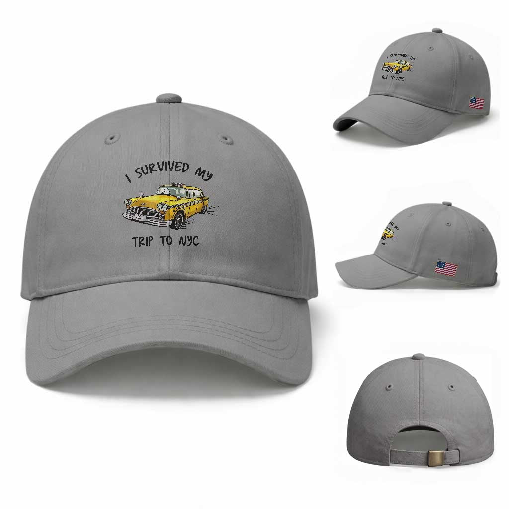 I Survived My Trip to NYC Baseball Cap Funny New York City Yellow Taxi Meme Gift