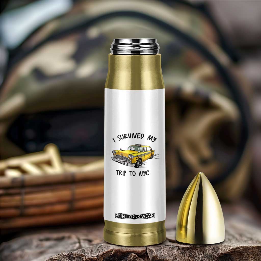 I Survived My Trip to NYC Bullet Tumbler Funny New York City Yellow Taxi Meme Gift