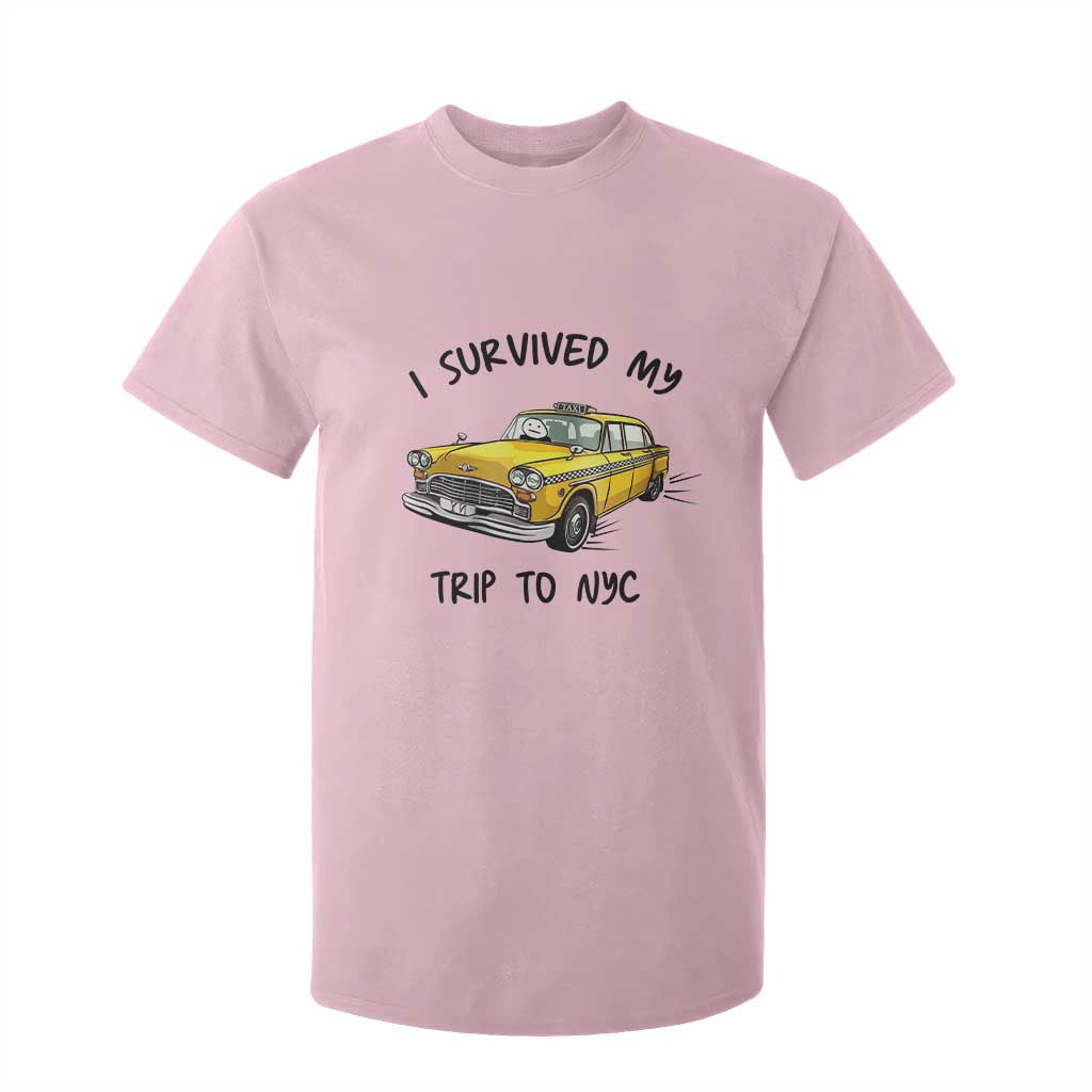I Survived My Trip to NYC T Shirt For Kid Funny New York City Yellow Taxi Meme Gift