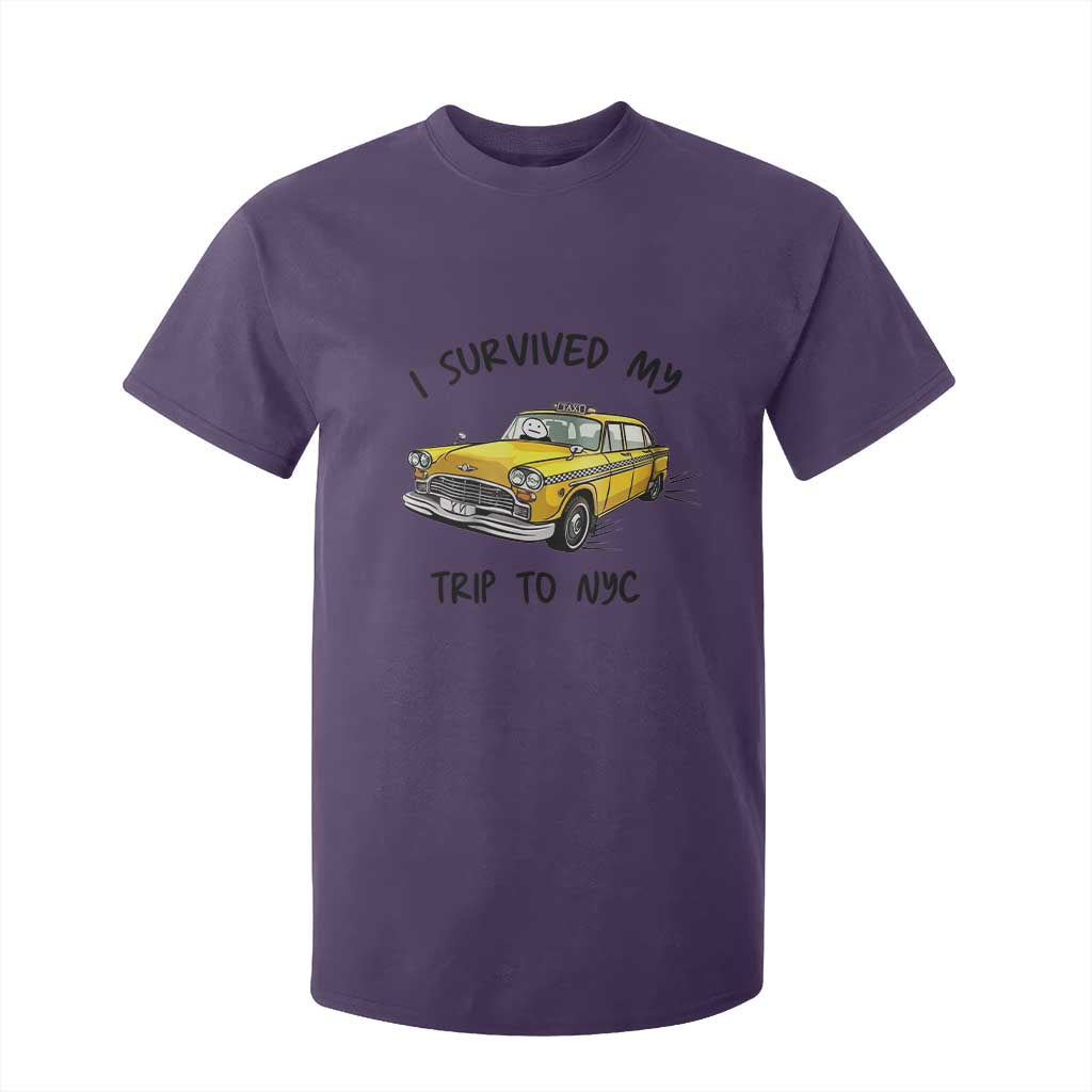 I Survived My Trip to NYC T Shirt For Kid Funny New York City Yellow Taxi Meme Gift