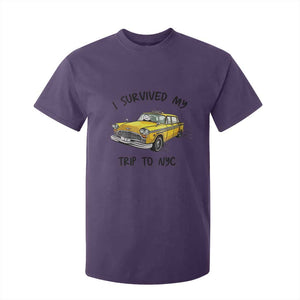 I Survived My Trip to NYC T Shirt For Kid Funny New York City Yellow Taxi Meme Gift