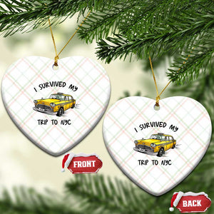 I Survived My Trip to NYC Ceramic Ornament Funny New York City Yellow Taxi Meme Gift